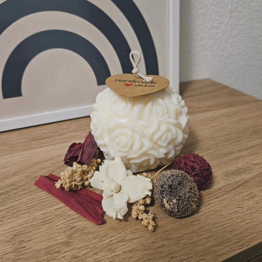 Bougie Boule Fleur, parfum aux choix