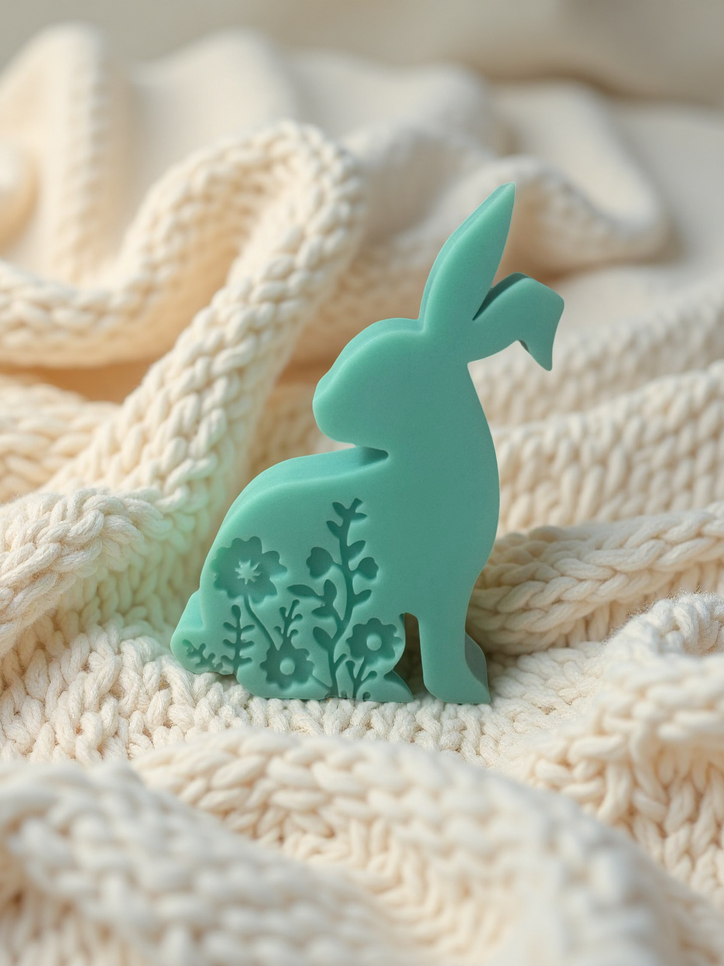 Bougie Lapin Fleuri